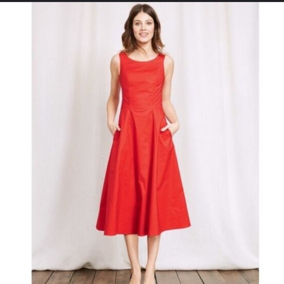 Boden Elena poplin sleeveless midi dress - Picture 1 of 5
